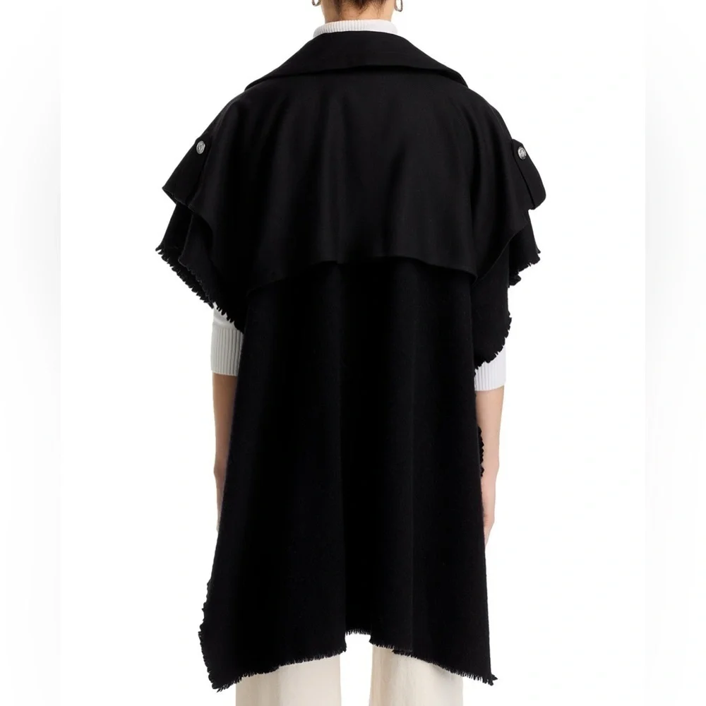 Rag & Bone Black Wool Trench Poncho Cape Jacket - Picture 3 of 9